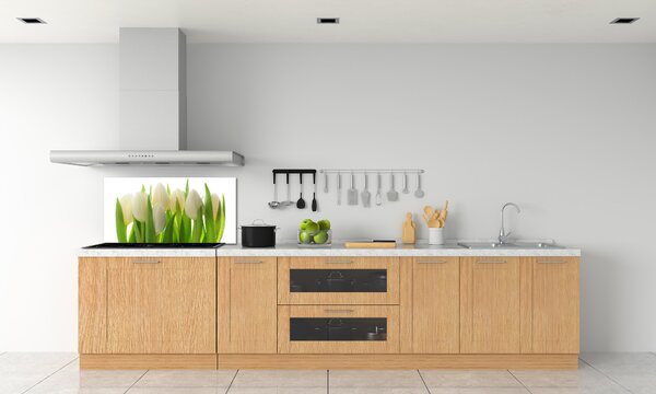 Skleněný panel do kuchynské linky Tulipány pksh-28819889
