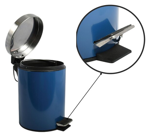 MSV pedálový odpadkový koš UNIS, námořnická modrá, nerez ocel, 3 L