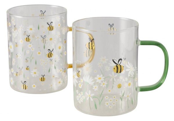 Boltze Home Collections Skleněný hrníček Honey se zeleným ouškem