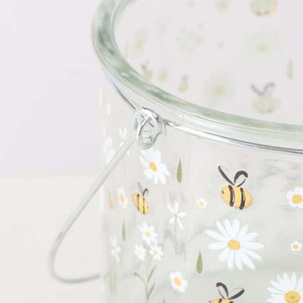 Boltze Home Collections Skleněný svícen Honey s motivem po celé ploše