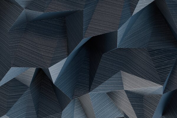 Fototapeta Geometrické vlny v odstínech modré, Geometrické 3D fototapety, Populární fototapety, u74292 - Tapeko.co.cz