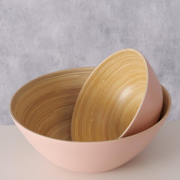 Boltze Home Collections Sada dvou misek Bambo růžová