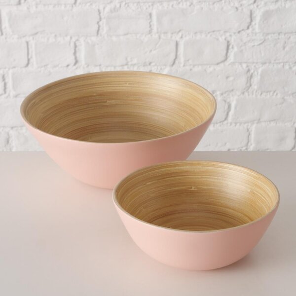 Boltze Home Collections Sada dvou misek Bambo růžová