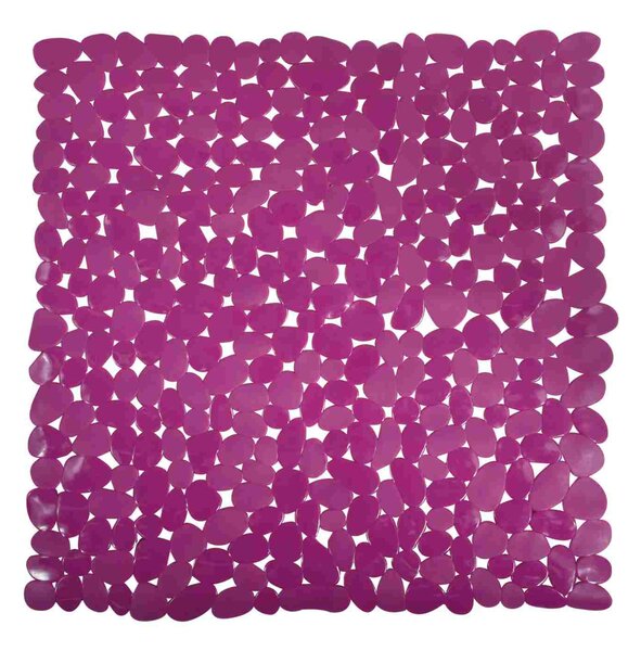 MSV protiskluzová podložka do sprchy GALETS, fialová, PVC, 53 x 53 cm