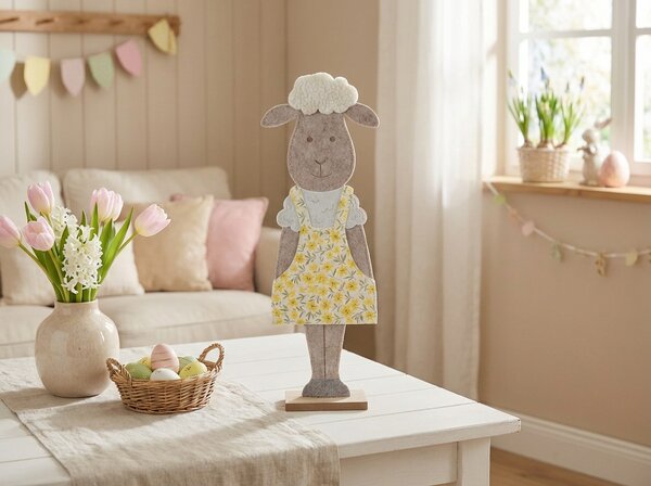 Velikonoční dekorace FELT SHEEP 50 cm - více barev Barva: Žlutá