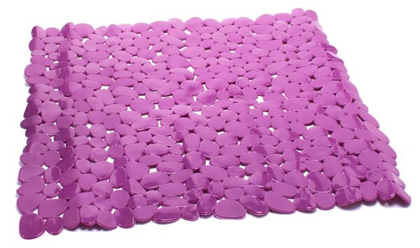 MSV protiskluzová podložka do sprchy GALETS, fialová, PVC, 53 x 53 cm