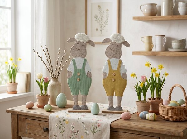Velikonoční dekorace FELT LAMB 50 cm - více barev Barva: Žlutá
