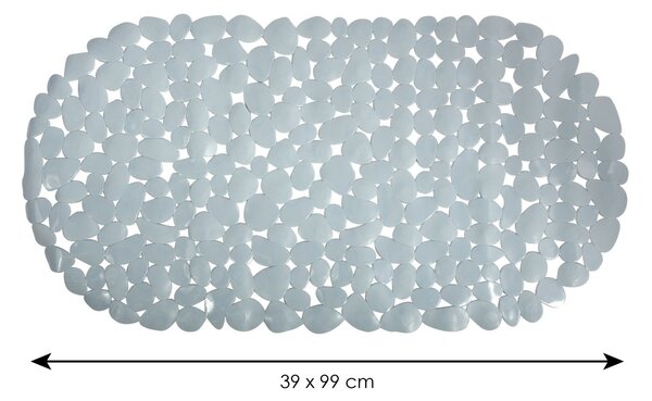 MSV protiskluzová podložka do vany GALETS, šedá, PVC, 99 x 39 cm