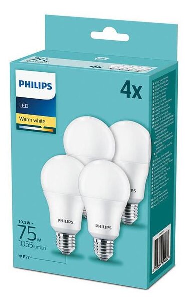 SADA 4x LED Žárovka Philips A60 E27/10,5W/230V 2700K