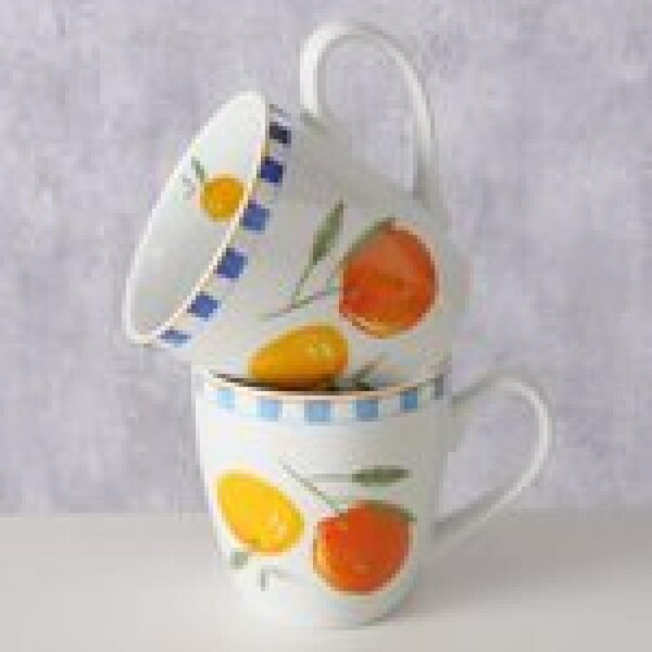 Boltze Home Collections Velký hrnek Fruits s tmavým okrajem