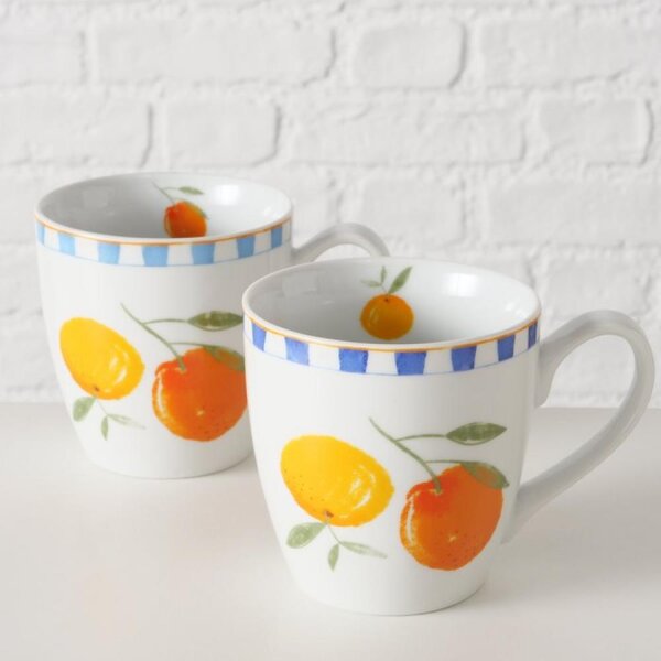 Boltze Home Collections Velký hrnek Fruits se světlým okrajem