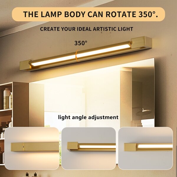 Brilagi-LED Koupelnové osvětlení zrcadla AQUA LINE LED/18W/230V 60 cm IP44 zlatá
