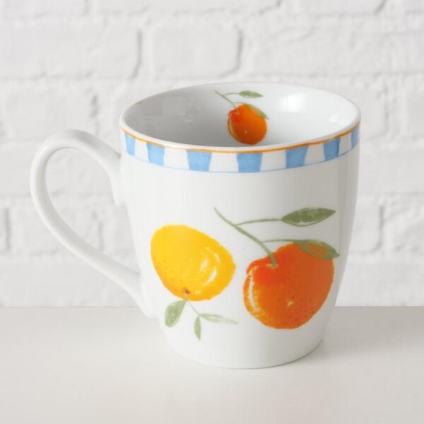 Boltze Home Collections Velký hrnek Fruits se světlým okrajem