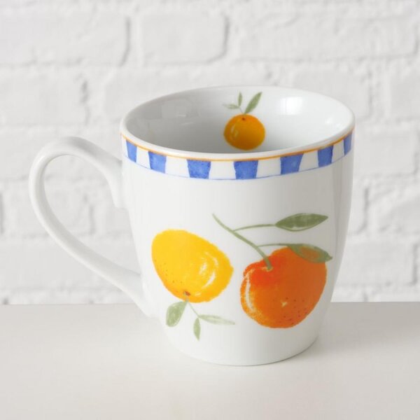 Boltze Home Collections Velký hrnek Fruits s tmavým okrajem