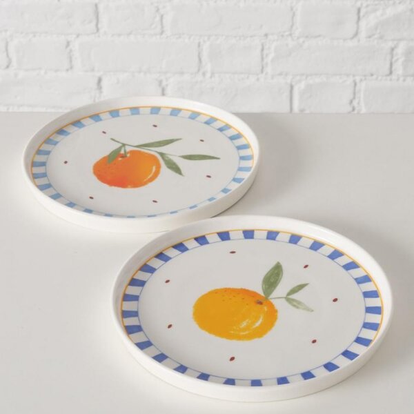 Boltze Home Collections Desertní talíř Fruits se světlým okrajem