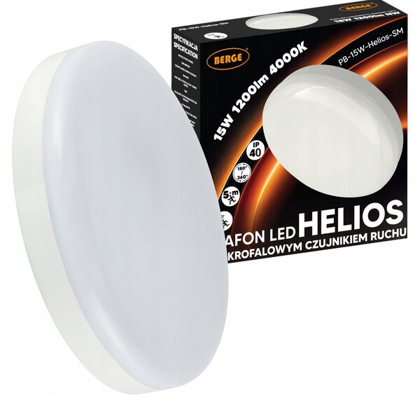 BERGE LED stropní svítidlo s pohybovým senzorem 15W - IP40 - neutrální barva