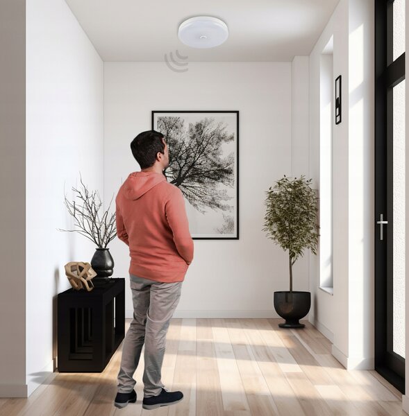 BERGE LED stropní svítidlo s pohybovým senzorem 18W - IP40 - neutrální barva