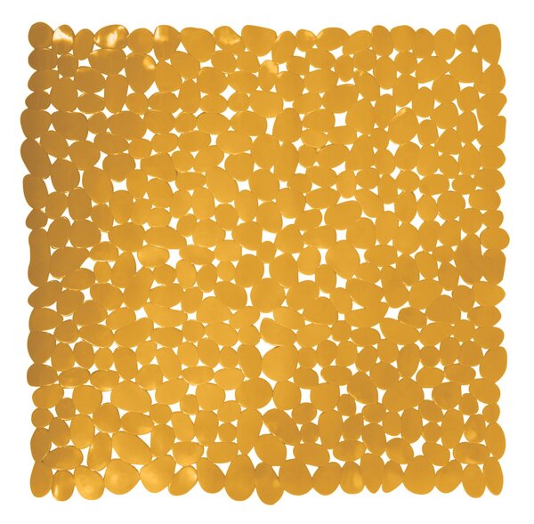 MSV protiskluzová podložka do sprchy GALETS, žlutá, PVC, 53 x 53 cm