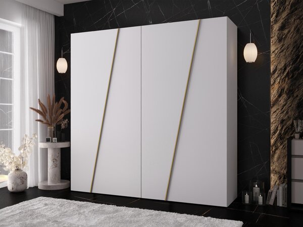 Moderní skříň Grelipt 200 cm, Barva: kašmír / kašmír + černá 5903211531873