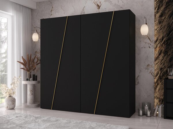 Moderní skříň Grelipt 200 cm, Barva: kašmír / kašmír + černá 5903211531873
