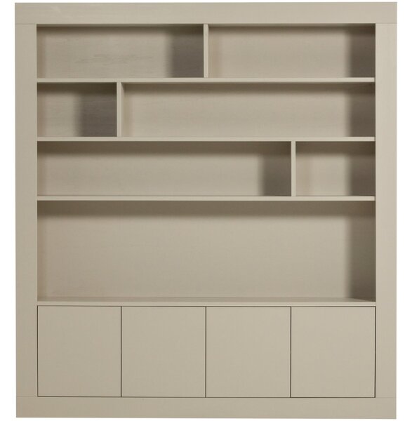 -25 % Dny MOMENTI– WOOOD Šedobéžová knihovna Wallcover 229 x 210 cm