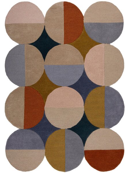 VLNĚNÝ KOBEREC, 120/170 cm modrá, rezavá Flair Rugs - Online Only koberce & rohožky, Online Only