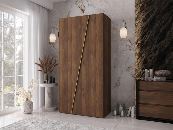Moderní skříň Grelipt 100 cm, Barva: dub artisan / dub artisan + zlatá 5903211531743