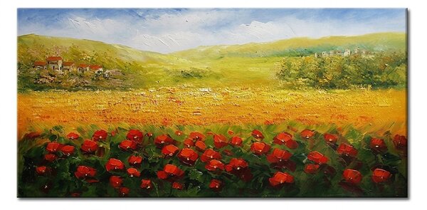 Ručně malovaný obraz na stěnu KRAJINA - 120x60 cm / Klasický 2 cm