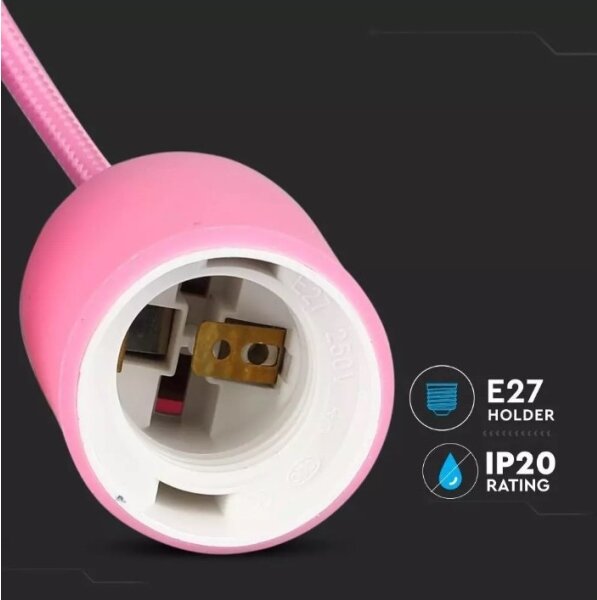 Lustr na lanku 1xE27/60W/230V růžová