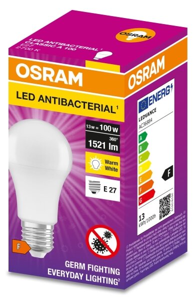LED Antibakteriální žárovka A100 E27/13W/230V 2700K - Osram