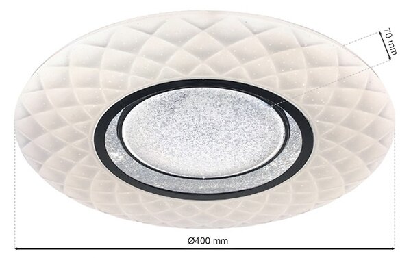 Stropní LED svítidlo Tokyo, 1x LED 24w, 3000-6000k, w/ch, s ovladačem