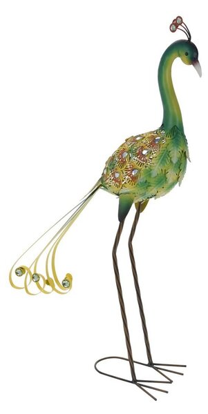 Zahradní kovová figurka Peafowl, 80 cm, zelená