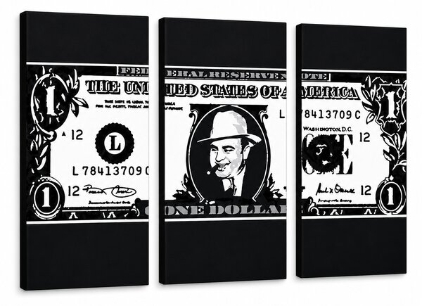Ručně malovaný obraz POP Art AL CAPONE 3 díly ac2 - 60x40 cm