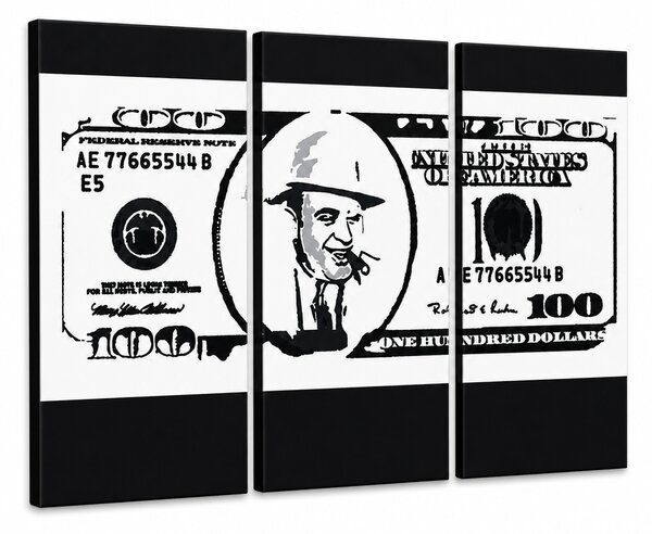 Ručně malovaný obraz POP Art AL CAPONE 3 díly - 60x40 cm