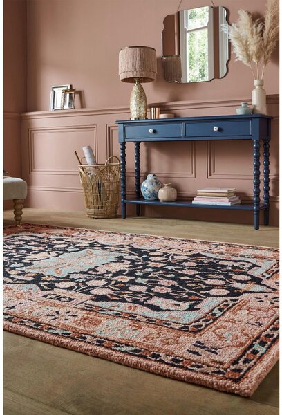 TKANÝ KOBEREC, 120/170 cm růžová, černá Flair Rugs - Online Only koberce & rohožky, Online Only