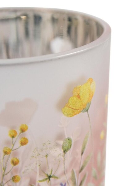 B Living Skleněný svícen Wild Flowers 8x7,5cm