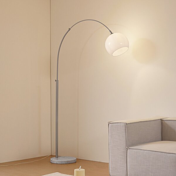 Stojací Lampa Lindby, Alverton, Bílá, Obývací pokoj, Kov, Moderní