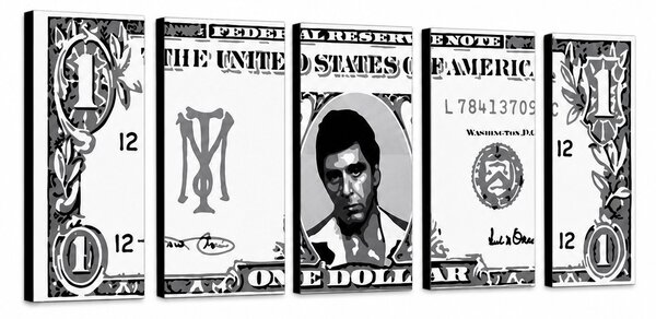 Ručně malovaný obraz POP Art AL PACINO 5dílný al3 - 150x60 cm