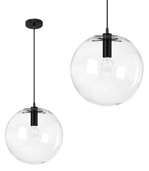 TOOLIGHT - Závěsná lampa skleněná Lassi černá 30 cm
