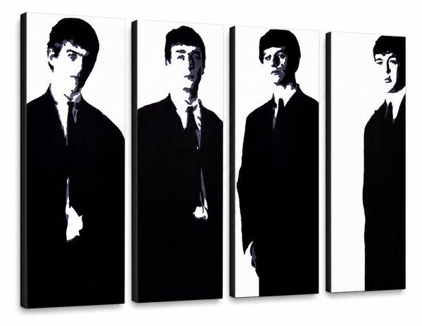Ručně malovaný obraz POP Art Beatles 4 dílná bea3 - 120x60 cm