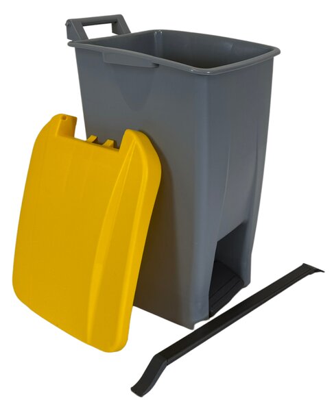 Denox nášlapný odpadkový koš GASTRO 60 L, bílé víko, plastový s kolečky