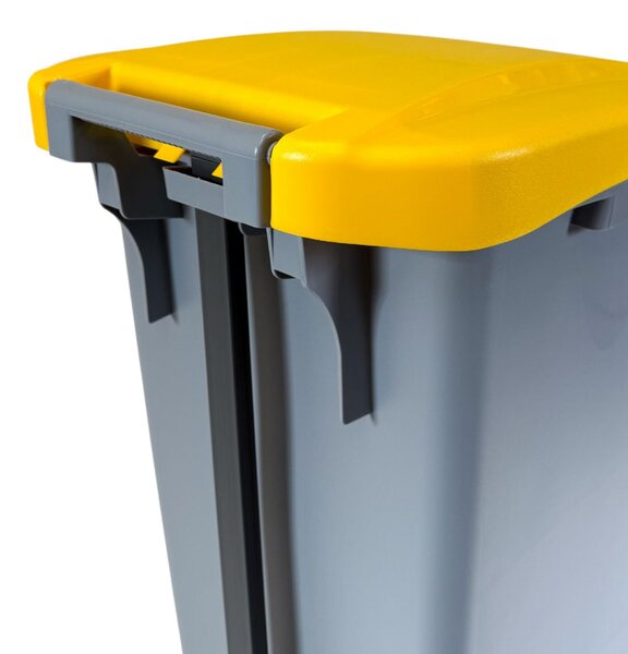 Denox nášlapný odpadkový koš GASTRO 60 L, bílé víko, plastový s kolečky