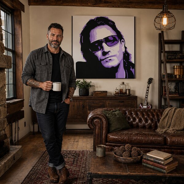 Ručně malovaný obraz POP Art Bono-U2 1 kus bono3 - U2 1 dílný bono3 - 50x50 cm