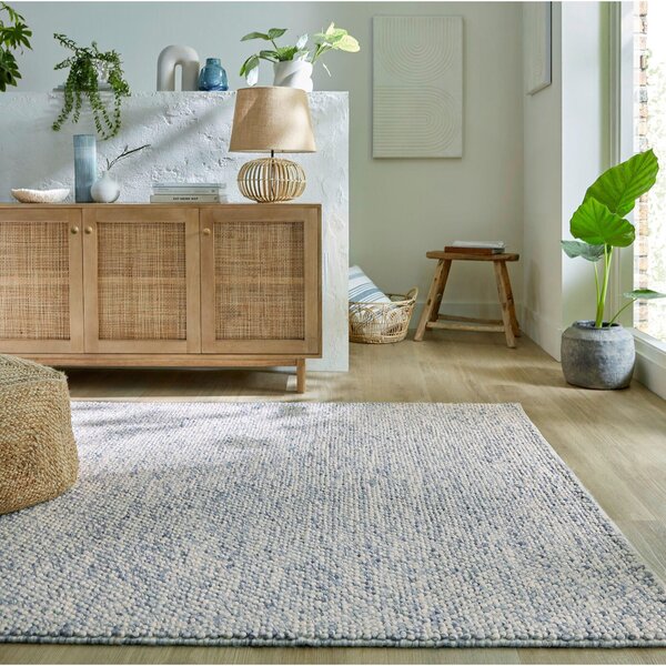 RUČNĚ TKANÝ KOBEREC, 80/150 cm modrá, krémová Flair Rugs - Online Only koberce & rohožky, Online Only