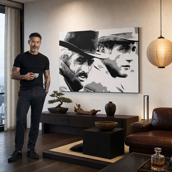 Ručně malovaný obraz POP Art Butch Cassidy 1 kus bc. - 80x60 cm