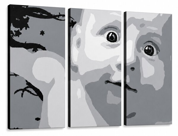 Ručně malovaný obraz POP Art DÍTĚ 3 díly dítěte - 60x40 cm