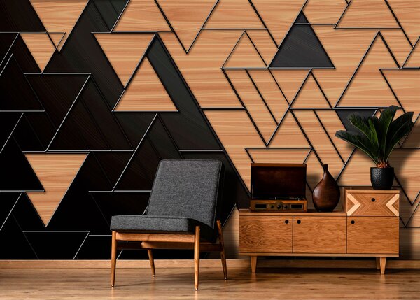 Fototapeta Černohnědý trojúhelníkový vzor, Designové fototapety na zeď, Populární fototapety, u75167 - Tapeko.co.cz