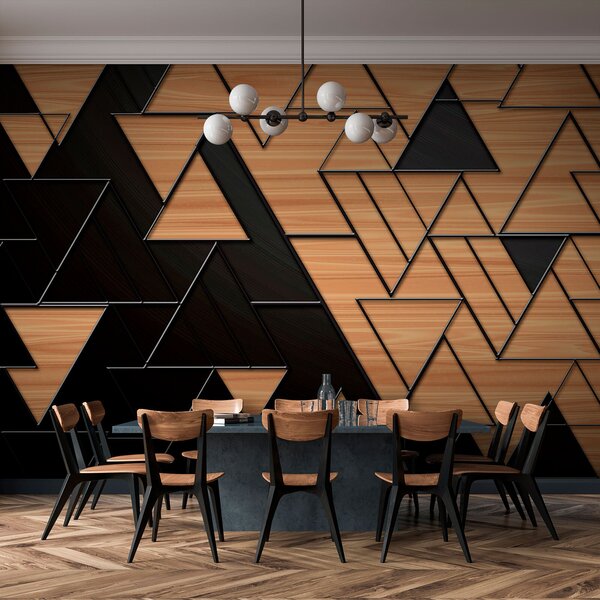 Fototapeta Černohnědý trojúhelníkový vzor, Designové fototapety na zeď, Populární fototapety, u75167 - Tapeko.co.cz