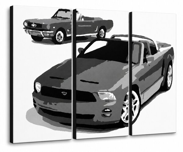 Ručně malovaný obraz POP Art FORD MUSTANG 3 dílný fm2 - 60x40 cm