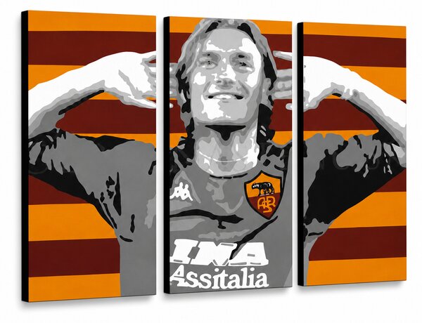 Ručně malovaný obraz POP Art Francesco Totti 3dílné dítě - 60x40 cm